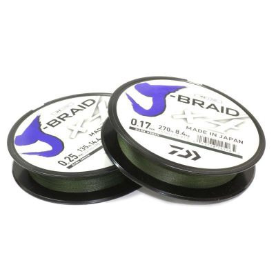 Леска плетеная Daiwa J-Braid X4 270m 0.29mm (зеленая)