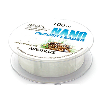 Леска Nautilus Nano Feeder Leader 100m d-0.074мм 0,5кг clear