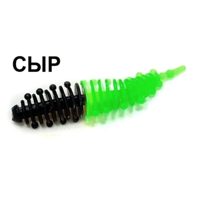 Мягкая приманка Boroda Baits Ayra Double Color цв. Чёрный/Зелёный, аттр. Сыр, 8 шт./уп.