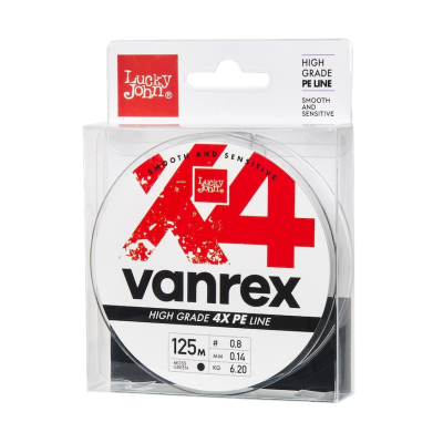 Леска плетеная Lucky John Vanrex х4 Braid Moss Green 125/012