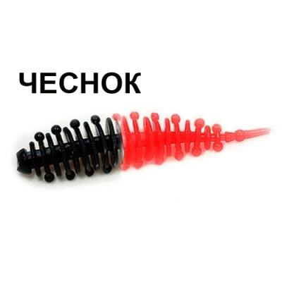 Мягкая приманка Boroda Baits Ayra Double Color цв. Чёрный/Ярко-красный, аттр. Чеснок, 8 шт./уп.