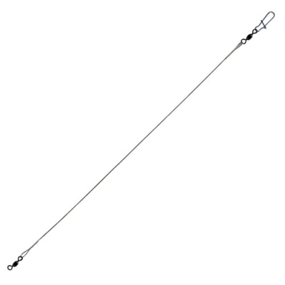 Поводки стальные Lucky John 7x7 Stainless Steel Wire оснащ. вертл. и вертл. с застёж. d 0.60мм/18кг/30см/ 2шт. (7085-300)