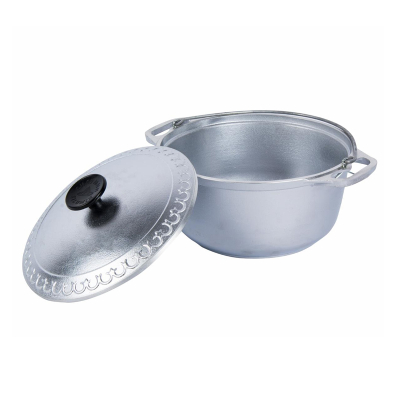 Казан походный с крышкой Азиатка д.200 объем 2 л Силумин (БКАД02)