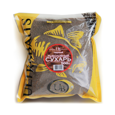 Сухарь рыболовный Ultrabaits (ЧЕРНЫЙ) 500гр
