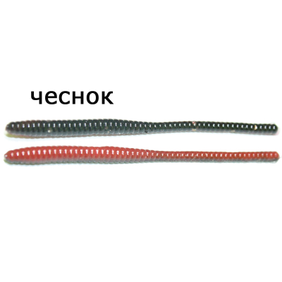 Мягкая приманка MicroFishing Trout Worm 2,25" - 12шт. Черно-красный (двухцветка) Чеснок