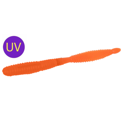 Силиконовая приманка Zombie ZWorm (Червь) цвет Orange (Оранжевый) UV