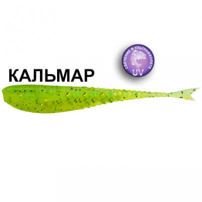 Силиконовая приманка Crazy Fish Glider 3.5" 36-90-7d-6-F кальмар цв. lime-chart (лайм-шартрес)
