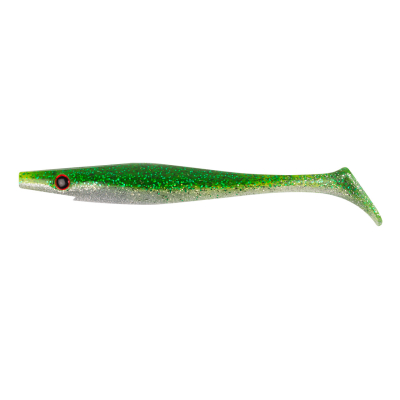 Приманка силиконовая Strike Pro XXL Pig Shad Jr. 15см 21гр 4шт. 117 Green Shad Flash