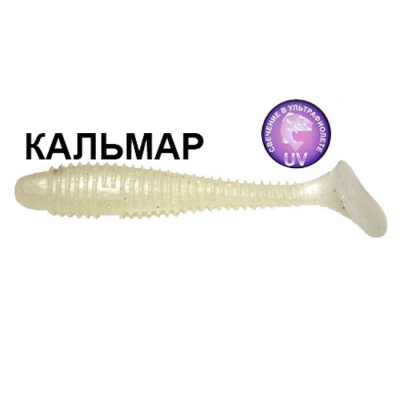 Силиконовая приманка Crazy Fish Vibro Fat 4" 14-100-5-6 кальмар цв. pearl (перламутр)