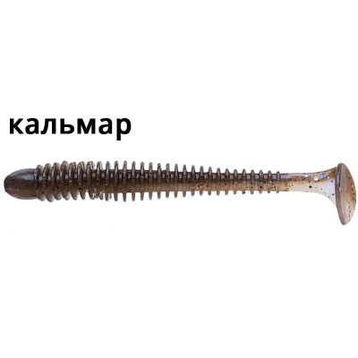 Силиконовая приманка Crazy Fish Vibro Worm 4'' 75-100-3d-6 кальмар цв. swamp pearl (болотная жемчужина)