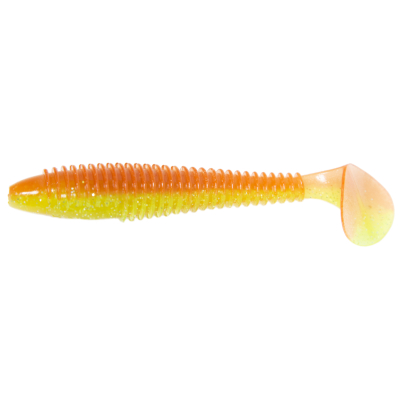 Силиконовая приманка Kaida Shrimp 4" 10cm 8g Orange/Chartreuse-6tails HT#003