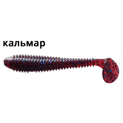 Силиконовая приманка Crazy Fish Vibro Fat 3.2" 73-80-73-6 кальмар цв. blue ruby (синий рубин)
