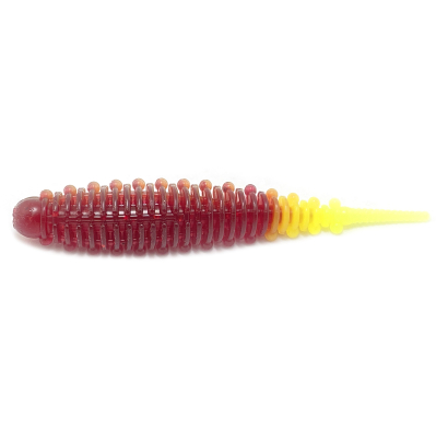 Силиконовая приманка Boroda Baits Mexer 75 mm ГРАНАТ/ЛИМОН (Garnet/Lemon)