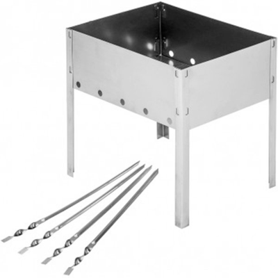 Мангал сборный Helios Light 300x240x300мм, 4 шампура, сталь 0,3мм (HS-МC.01-Э-1)