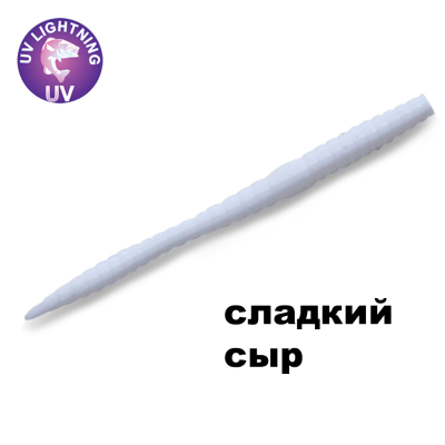 Силиконовая приманка Crazy Fish MF Classic Worm 2.8" 67-70-59-9-EF сладкий сыр цв. white (белый)