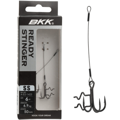 Оснастка стингер BKK Assist Spear Stinger-7X7 Wire (Zander - 6cm, 7kg, 0.36mm) (A-EU-1430) - 4# (2шт)