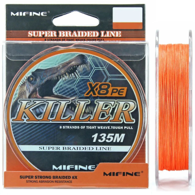 Леска плетёная Mifine Killer X8 PE 135m 50009-08