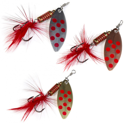 Блесна вращающаяся Lucky John Spin-X Long 03 6,0гр. цв. CR/GR/SR 3шт.
