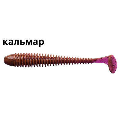 Силиконовая приманка Crazy Fish Vibro Worm 4'' 75-100-12-6 кальмар цв. ultraviolet (ультрафиолет)
