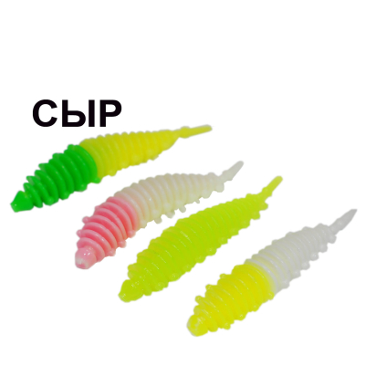 Мягкая приманка Boroda Baits Ayra 4 Color var.2 аттр, Сыр 8шт