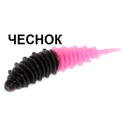 Мягкая приманка Boroda Baits Ayra Double Color цв. Чёрный/Ярко-розовый, аттр. Чеснок, 8 шт./уп.