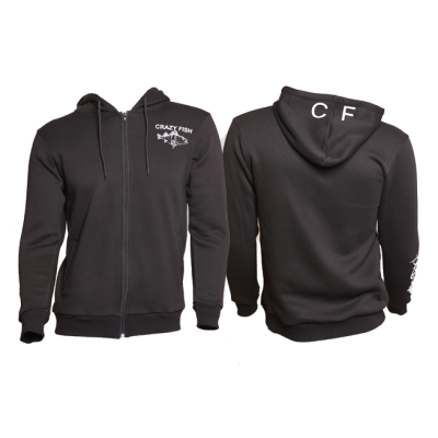 Худи флисовый Crazy Fish Cotton Black - L