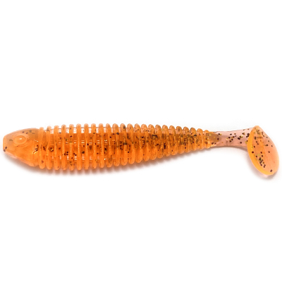 Силиконовая приманка Boroda Baits Shemaya 110 mm ОРАНЖЕВЫЙ (черные блестки) Orange (Black Flakes)