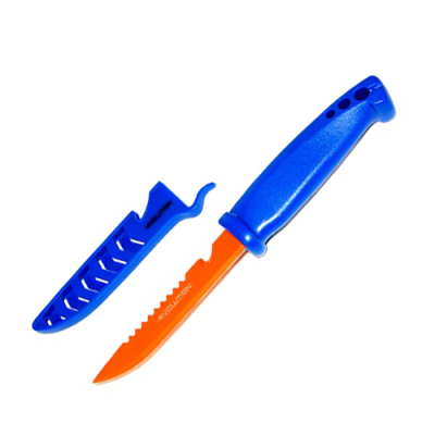 Нож Gambler Evolution Bait Knife/Utility Knife 4`` - Blue Handle Orange Blade