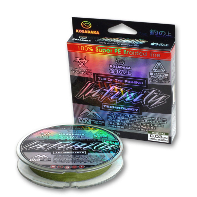 Леска плетен. Kosadaka Infinity 150м зел. 0,18мм, 11,4кг BINF018G_150
