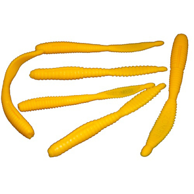 Силиконовая приманка Zombie SET W (Набор червей) цвет Yellow (Жёлтый)