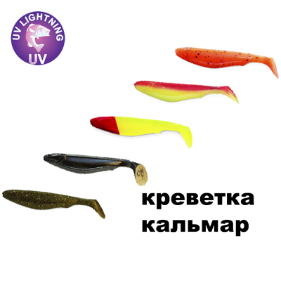 Силиконовая приманка Crazy Fish Slim Shaddy 3.2"  56-80-M607SL-7 креветка+кальмар цв. M607SL