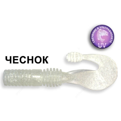 Силиконовая приманка Crazy Fish Powertail 4-7-5-5 чеснок цв. pearl (перламутр)