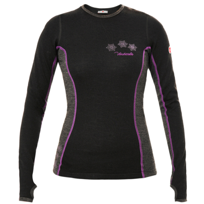 Фуфайка женская Verticale Elisa (шерсть мериносов 50% , полиэстер 47% , спандекс 3%) (цвет черно-серый, XXL)