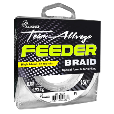 Шнур плетёный Allvega "Feeder Braid" 150м 0,10мм (6,25кг) тёмно-оливковый