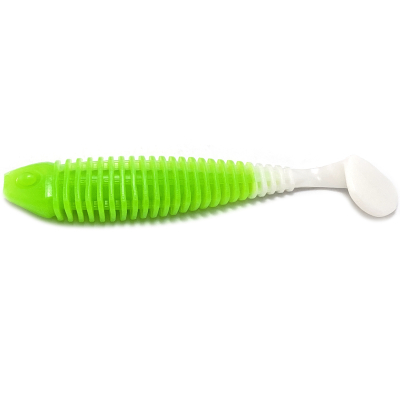 Силиконовая приманка Boroda Baits Shemaya 85 mm ШАРТРЕЗ/БЕЛЫЙ (Chartreuse/White)