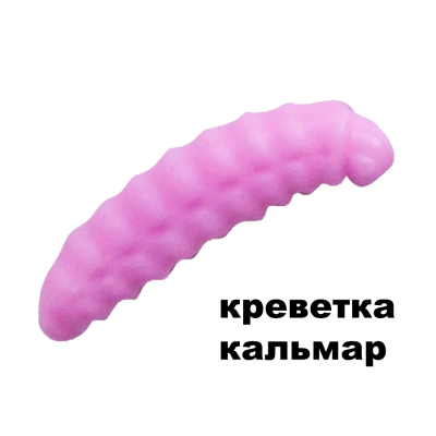 Силиконовая приманка Crazy Fish MF H-Worm Inline 0.7" 60 шт (6*10) 62-17-53-7 креветка+кальмар цв. white pink (бело-розовый)