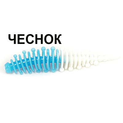 Мягкая приманка Boroda Baits Ayra Double Color цв. Голубой/Белый, аттр. Чеснок, 8 шт./уп.