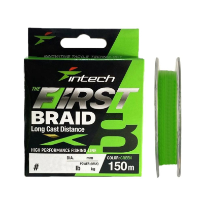 Шнур плетеный Intech First Braid X8 Green 150m #0.8 / 0.148mm (12lb / 5.45kg)