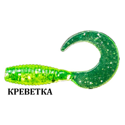 Силиконовая приманка Crazy Fish Angry Spin 1" 20-2,5-54-4 креветка цв. green acid (зеленая кислота)