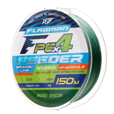 Шнур Flagman PE Hybrid F4 Feeder 150m Moss Green 0,12mm. Max 6,4kg