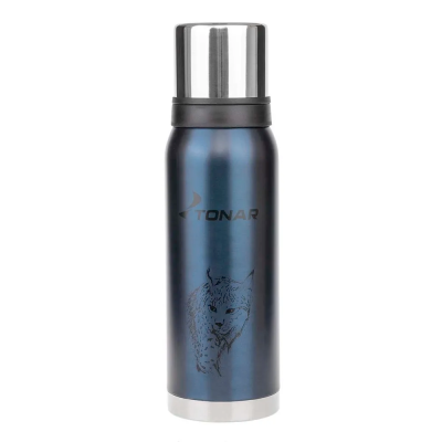 Термос Tonar (HS.TM-055-BL) 1200ML Рысь синий (2 крышки-кружки)