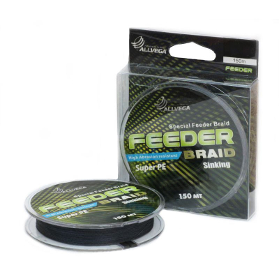 Леска плетеная Allvega Feeder Braid 150m 0.18mm (темно-серая)