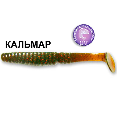 Силиконовая приманка Crazy Fish Scalp Minnow 5.5" 19-130-14-6 кальмар цв. UV Motor Oil (УФ моторное масло)