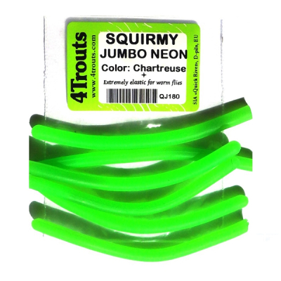 Сверхподвижные червячки Squirmy Neon Worms (4Trouts) Шартрез, D=2mm