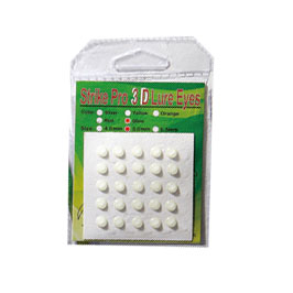 3D Lure Eyes STRIKE PRO Объемные глаза наклейки белые (диаметр 3.0мм.) 25шт.