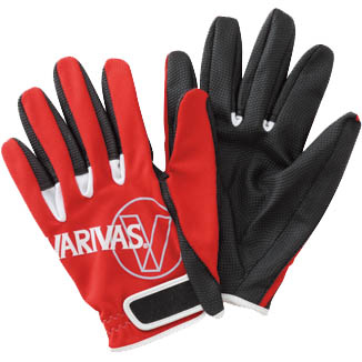 Перчатки для джиггинга Varivas Glove VAG-13 цв. красный размер LL