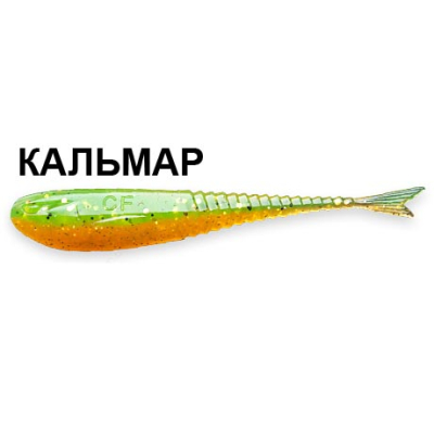 Силиконовая приманка Crazy Fish Glider 3.5" F36-90-5D-6 кальмар цв. orange-chart (оранж-шартрес)