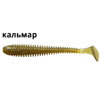 Силиконовая приманка Crazy Fish Vibro Worm 4'' 75-100-1-6 кальмар цв. olive (оливка)