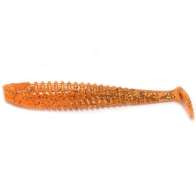 Силиконовая приманка Boroda Baits Yakudza 110 mm ОРАНЖЕВЫЙ (черные блестки) (Orange Black Flakes)