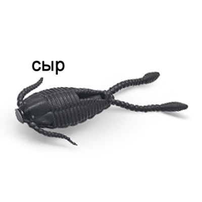 Силиконовая приманка Ojas Tisbe 27, Black Widow, 12шт/банка, аромат Сыр